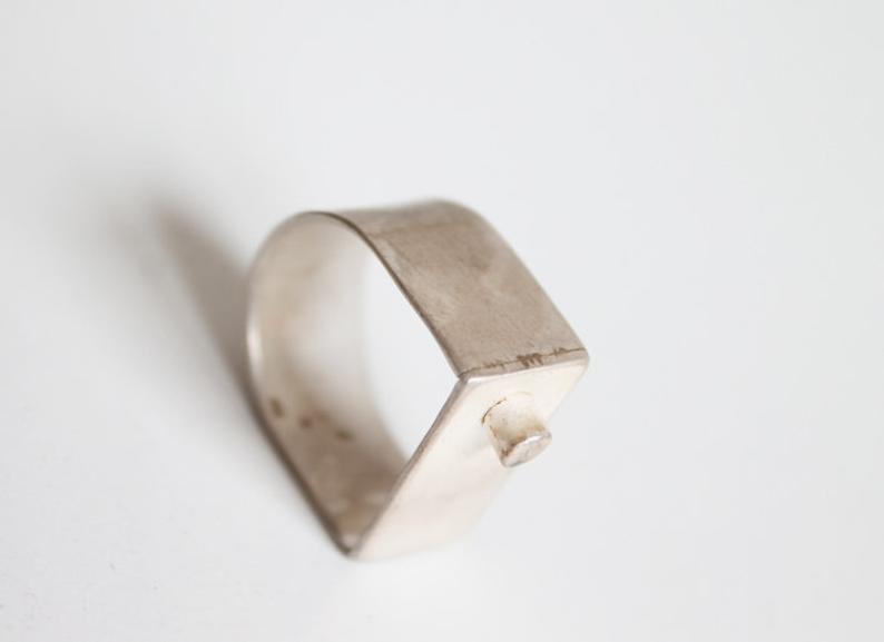 White Silver Modern Unisex Ring